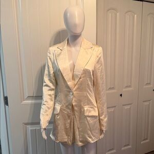 Only Knew Satin Blazer/Skort Set